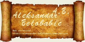 Aleksandar Belobabić vizit kartica